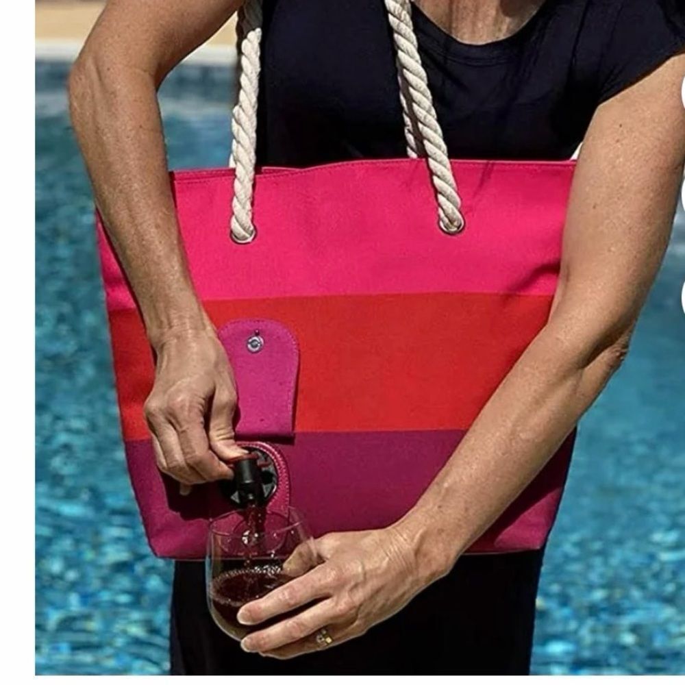 New w/tags Porto Vino Wine chill Tote purse pour yourself a drink great gift